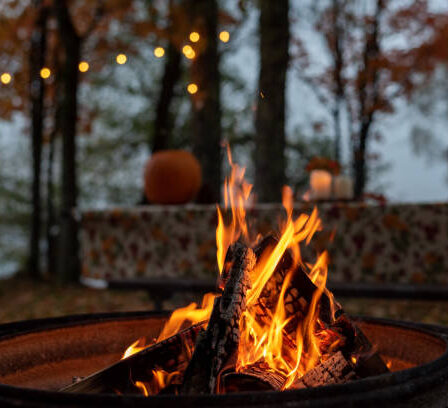 mit Freunden am Feuer