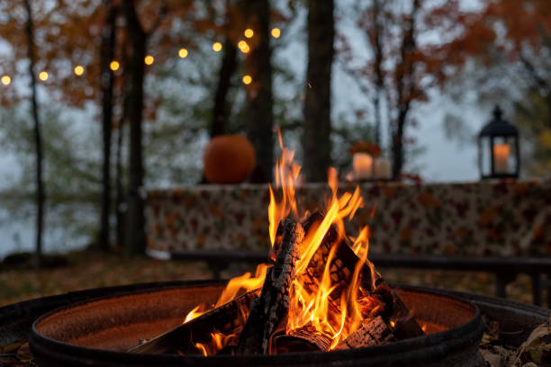 mit Freunden am Feuer